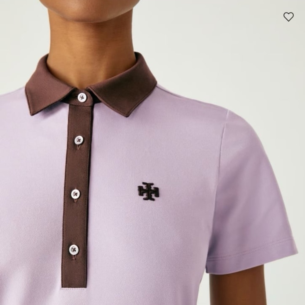 Tory Burch Lavender and Brown Polo Shirt